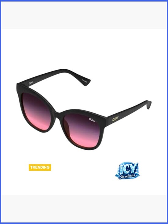 Oversized Cat Eye Sunglasses with Protective Case and Cleaning Cloth Bundle main image 5